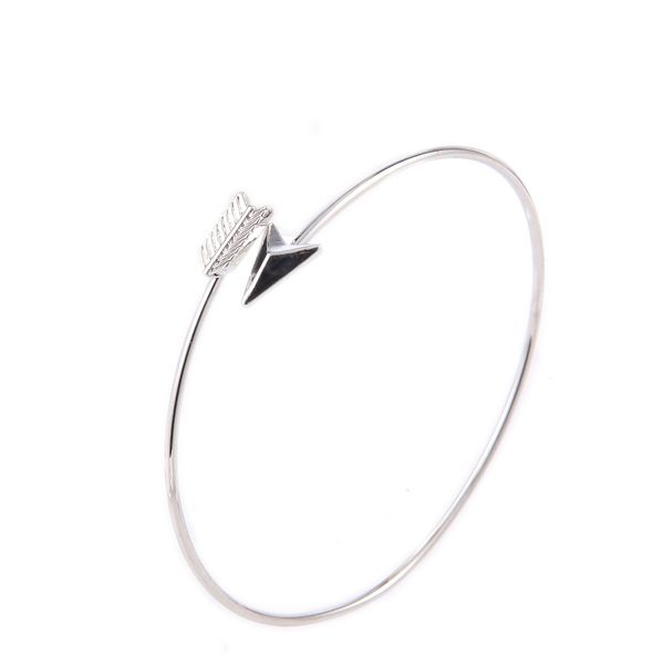 

adjustable bow and arrow bangle bracelets silver color bracelet bangles simple wrapped bangles women bangles, White