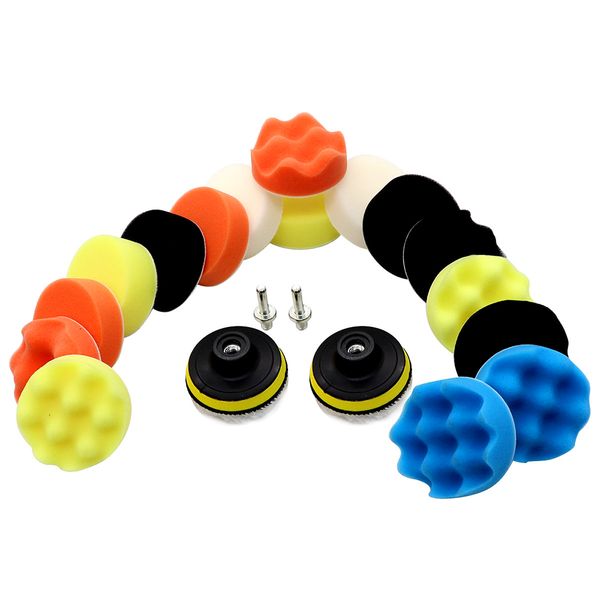 

7 / 19 / 22pcs wool polishing buffing waxing pad accessories wool polishing pad plate connector drill car polisher
