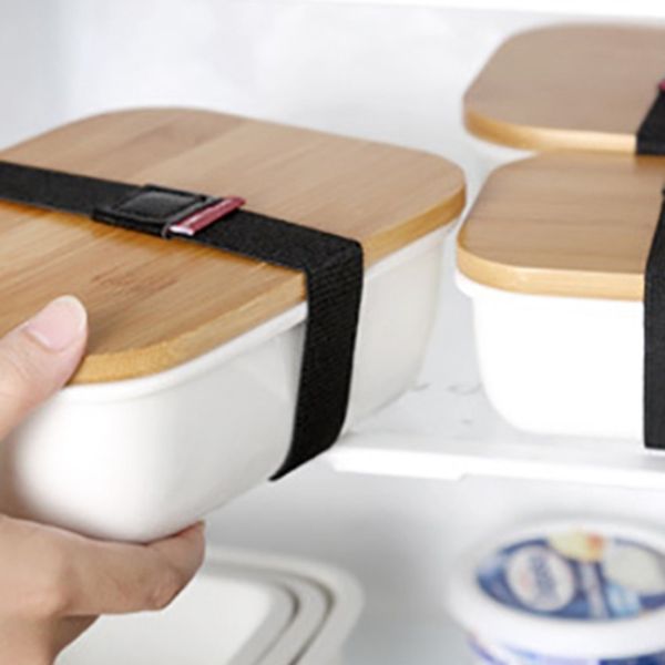 

easy-microwavable lunch box bamboo ceramic bento box thermal insulation food container storage box crisper dinnerware sets
