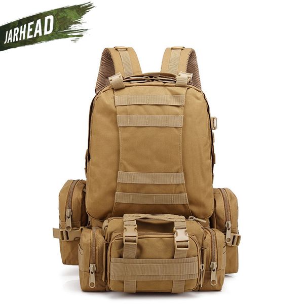 

50l tactical backpack 4 in 1 bags army rucksack molle outdoor sport bag men camping hiking 600d camouflage backpack