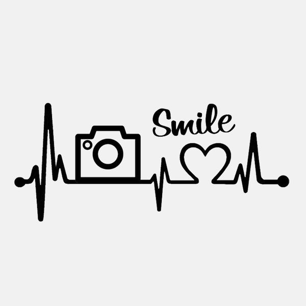 

16.8cm*7.3cm camera pgraphy lover heartbeat vinyl motorcycle car sticker