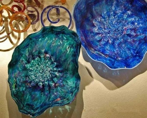 

blown glass plates hand blown hanging art creative glass wall plates blown clear glass led wall lamps