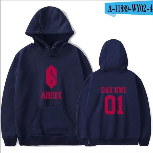 

wholesale fashion ab6ix popular digital solid color printing hip hop street men and women hooded long-sleeved sweater plus size shirt, Black