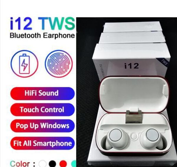 

i12 tws bluetooth 5.0 wireless bluetooth headphones support earphones colorful touch control wireless headset earbuds sale