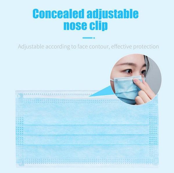 

5pcs antivirus 3 layer ply earloop disposable face masks prevent c-virus anti-dust virus safe pm2.5 protective mask 6ng2