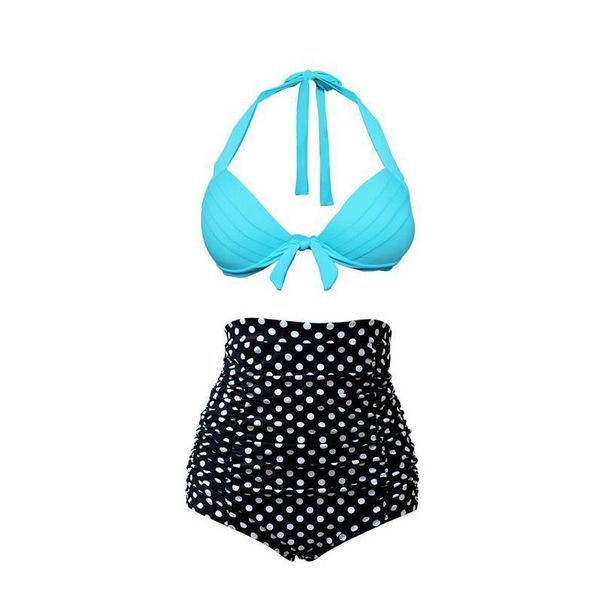 

pregnancy swimwear women pregnant swimsuit maternity woman high waisted beach bikini sets retro suit solid dot aurola star kawaii, White;black