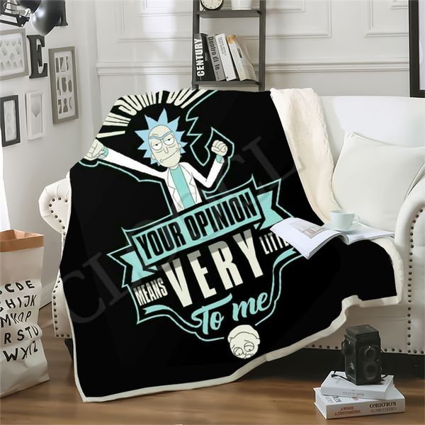 

cartoon rick and morty blankets 3d print double layer despicable me sofa travel teens women men bedding throw blanket plush quilt