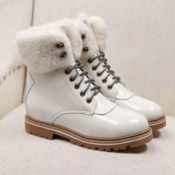 

martin boots cool shoes patent leather fashion wild motorcycle boots wool shoe mouth keep warm fashion boots