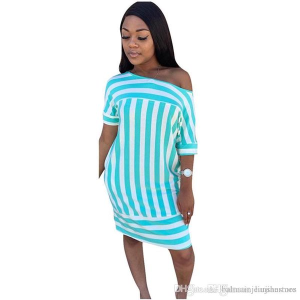 

fashion gradient color women dress casual holiday female one shoulder dresses summer designer striped printed ladies dress, Black;gray