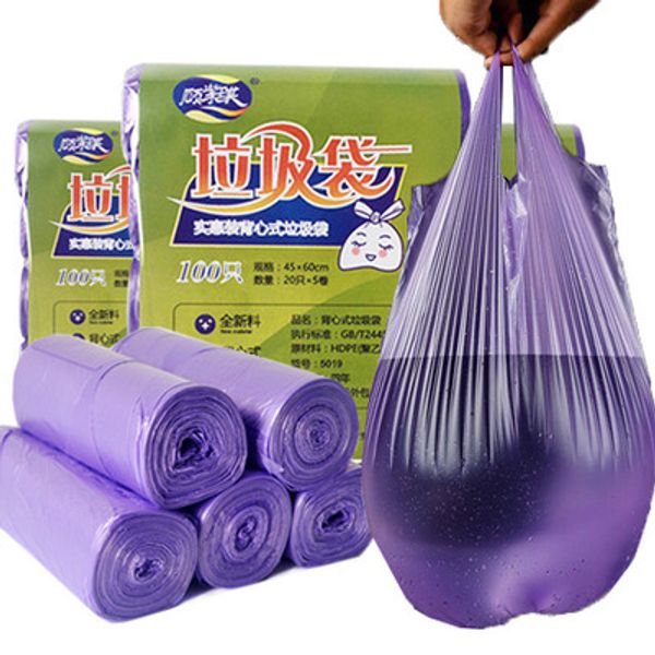 

low price wholesale 200pcs garbage bags vest style storage bag for home waste trash bags ing