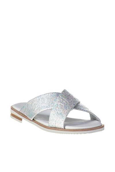 

pearl genuine leather silver female slippers 120130008500, Black
