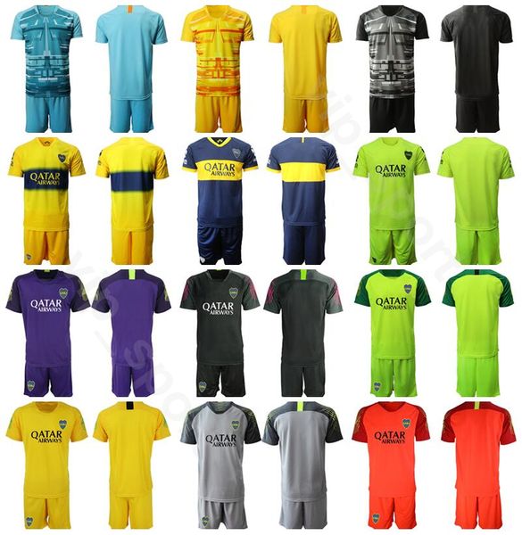 

19-20 soccer goalkeeper gk boca juniors 28 manuel roffo jersey set 12 marcos diaz 31 esteban andrada goalie football shirt kits custom name, Black