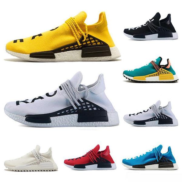 

2018 human race mens running shoes pharrell williams sample yellow core black sport fashion luxury mens women designer sandals shoes