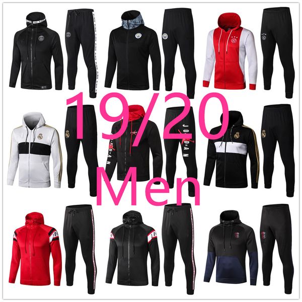

2019 2020 ajax Real Madrid chandal futbol soccer jacket hoodie Survetement MBAPPE футбольный спортивный костюм тренировочный костюм