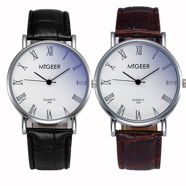 

luxury fashion crocodile faux leather mens analog watch wrist men's watch wrist party decoration suit dress gifts male man, Slivery;brown