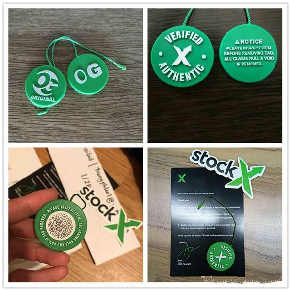 

Stock X OG QR Code Sticker x QR x Card Green Circular Tag Plastic Verified Authentic Shoe Buckle New Arrival Accessories