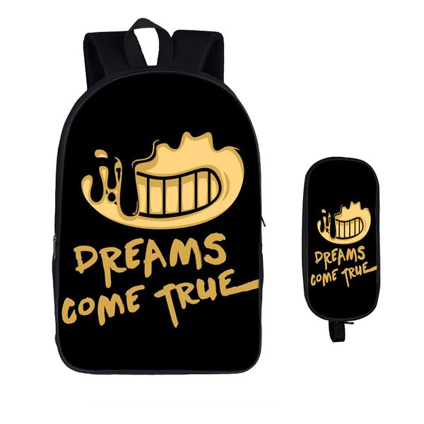 

teenager bendy and the ink machine school bags set kids backpack boys with girl child satchel children lappencil case