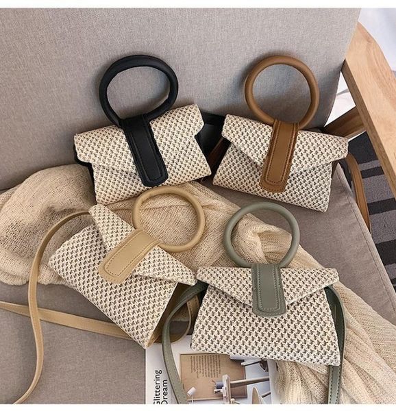

2019 new women's bags shoulder bags fashion ladies handbags messenger straw small square