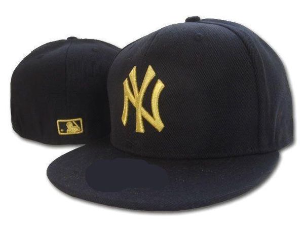 

new york letter baseball caps chapeu bone men and women sports hiphop full closed fitted hats, Blue;gray