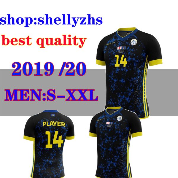 

euro 19 20 kosovo soccer jersey special edition 2019 2020 muslija celina valon berisha european league home hadergjonaj football shirts, Black