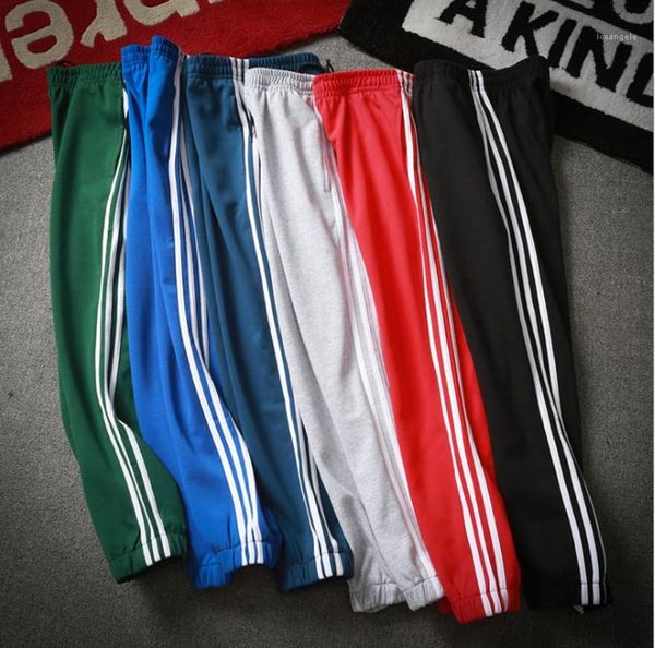 

straight pencil pants couple fashion csual trousers teenagers striped print loose pants summer designer sport patchwork, Black