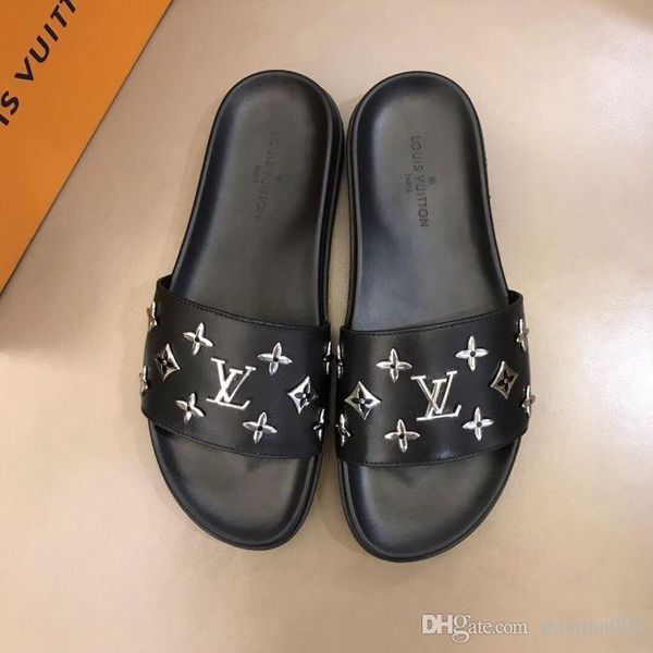 

19ss men women sandals designer shoes luxury slide summer fashion wide flat slippery sandals slipper flip flop with box size 38-45, Blue;gray