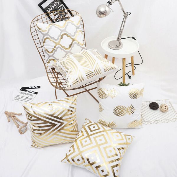 

наволочки золотой фольги печать диван талия throw подушка обложка гостиная декор 18 стили