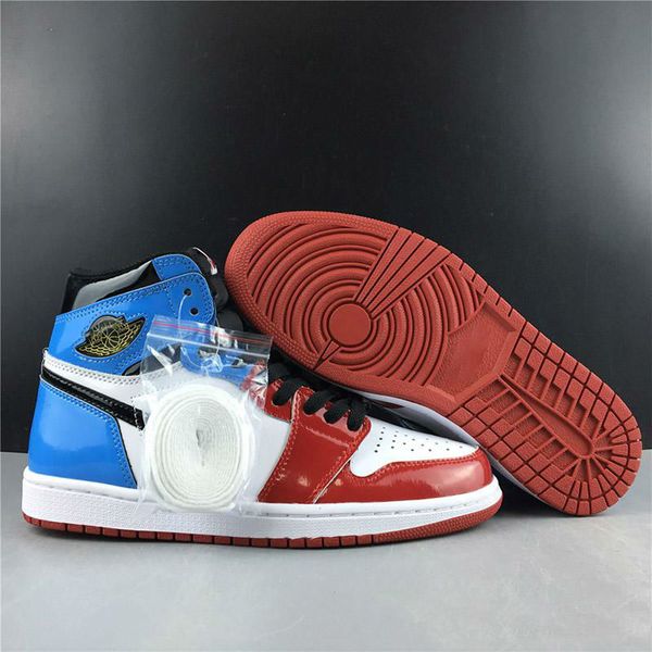 

1 ale high og fearless first class red blue men basketball s unc chicago patent leather sports sneakers