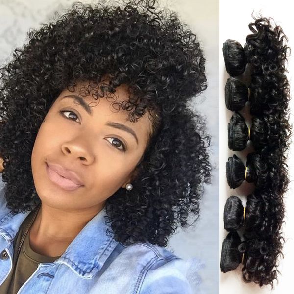 Brazilian Malaysian Virgin Human Hair Extensions 6 12inch Kinky