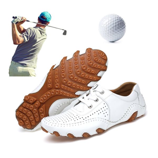 

classic 2020 trend leather men golf shoes outdoor golf training sneakers mens trainers leather shoes plus size 38-47, Black