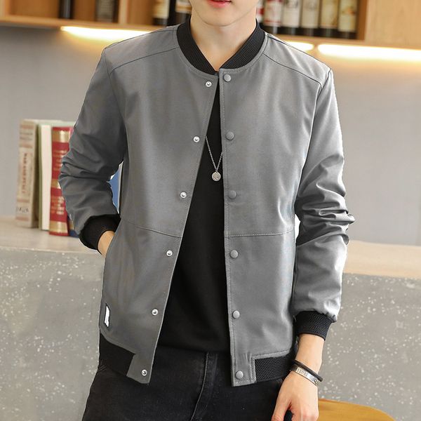 

autumn new style men's jacket simple korean-style solid color slim fit men's jacket men's, Black;brown