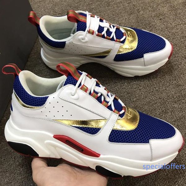 

b22 sneaker calfskin trainer mesh leather low-sneakers mens fashion luxury designer shoes women french luxury designer sneakers with box, Black