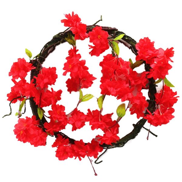 

2 pcs/pack artificial cherry blossoms flower vines party supplies garland silk fake cherry flower rattan wedding home decor