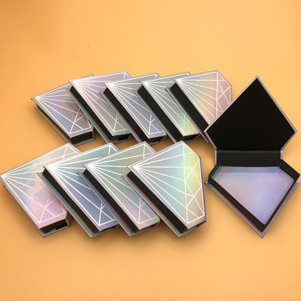 

wholesale 100pcs false eyelashes packaging box custom logo fake 3d mink lashes boxes faux cils strip diamond magnetic case empty