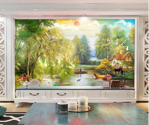 

hd oil painting landscape landscape wall decorative painting blackout curtain