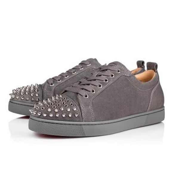 

2019 лучший стиль 13 цветов шипы повседневная ходьба новый дизайн кожа досуг плоские мужчины женщины высокое качество красные нижние кроссов, Black