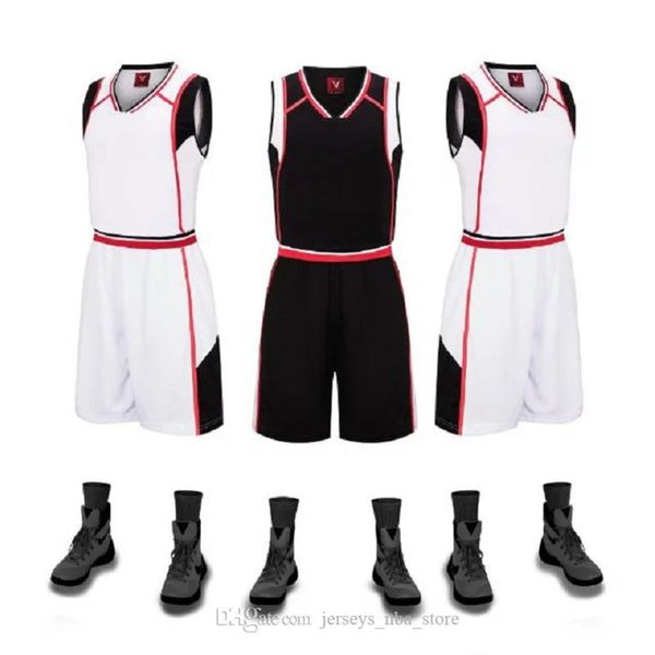 

discount men training basketball sets with shorts uniforms reversible basketball jerseys for that home and away look kits sports a27-2, Black;red