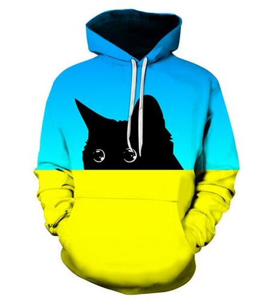

new fashion hip hop sweatshirt men women 3d casual hoodies kawaii kitten animal harajuku style loose pullover hoodies usa0308, Black