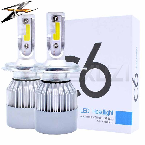 

1 pairs auto h8 h11 h4 h7 h1 h3 9005 9006 880 led car headlights 6000k cool white 36w 7600lm cob lamps diodes bulb car parts
