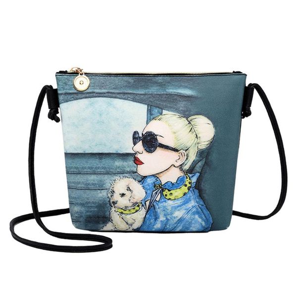 

bag girl 2020 fashion single shoulder slant small bag printing purse party pack pu lady
