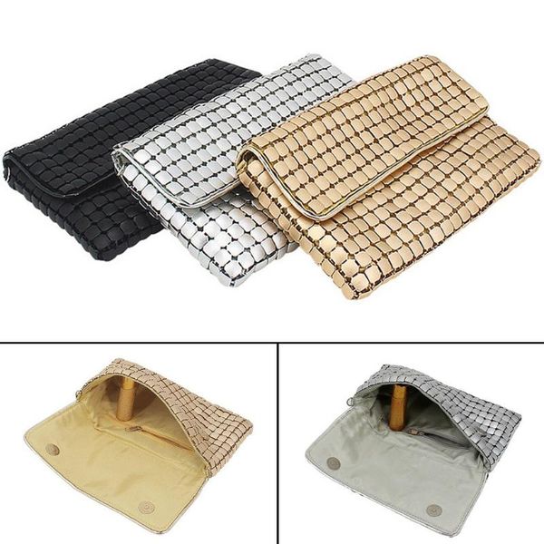 

fashion women light aluminum plaid cocktail party bag handle bag evening bags