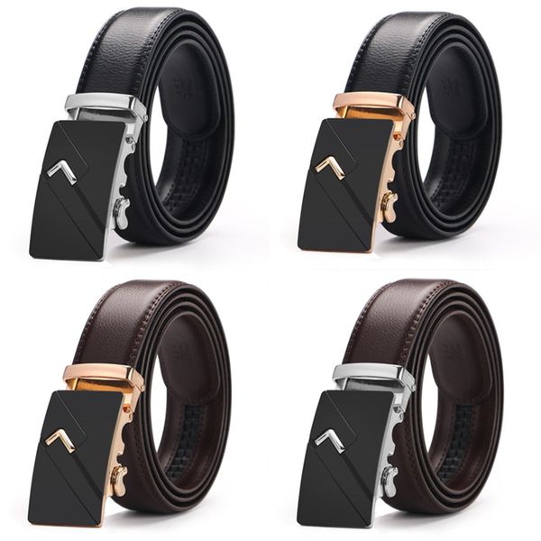 

selling men belt fashion pu alloy automatic buckle belt business affairs casual decoration men's belts 3.5cm, Black;brown