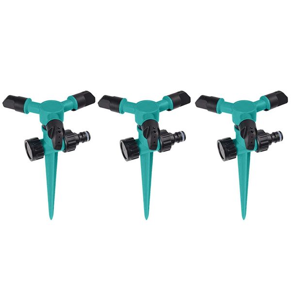 

rotating lawn sprinkler, garden yard watering automatic 360° garden water sprinklers lawn irrigation 3pcs ( green
