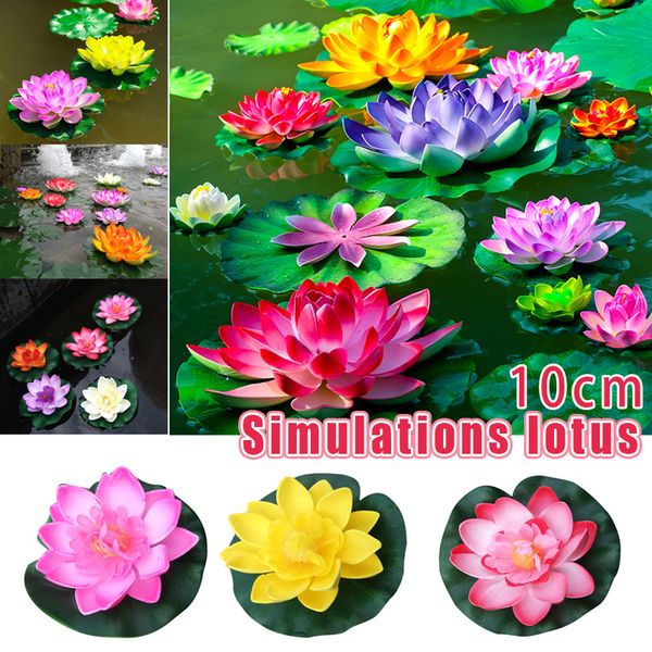

5pcs simulation water lily pad floating pond decoration flowers plants home decor ud88