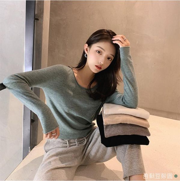 

autumn and winter fashion slim sweater pullover bottoming shirt women 2019, White;black
