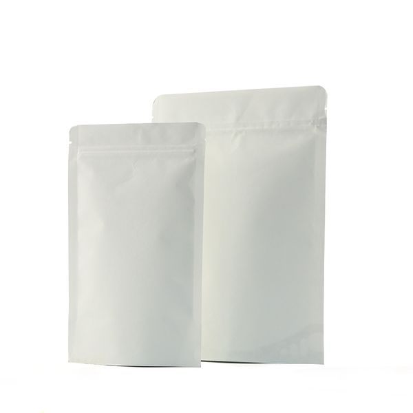 

100pcs white stand up pouch with kraft paper zip lock bag tea coffee bean food packaging bags custom printing available