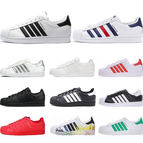 

adidas superstars Дизайнер для мужчин, женщин черный белый золотой зеленый красный супер