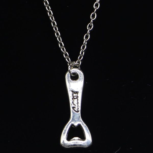 

20 шт. новая мода ожерелье 27x10 мм открывалка для бутылок пива серебряные подвески короткие длинные женщины мужчины colar подарок ювелирные, Silver