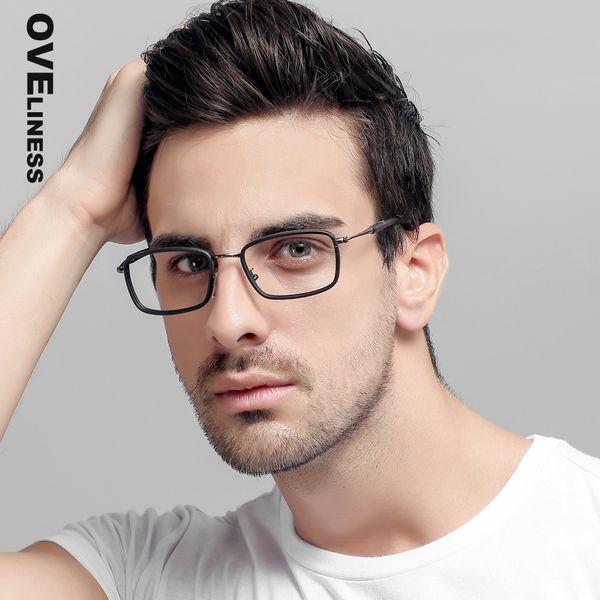 

eyeglasses frames men computer optical transparent clear lens myopia glasses spectacle for male prescription eyewear frames, Silver