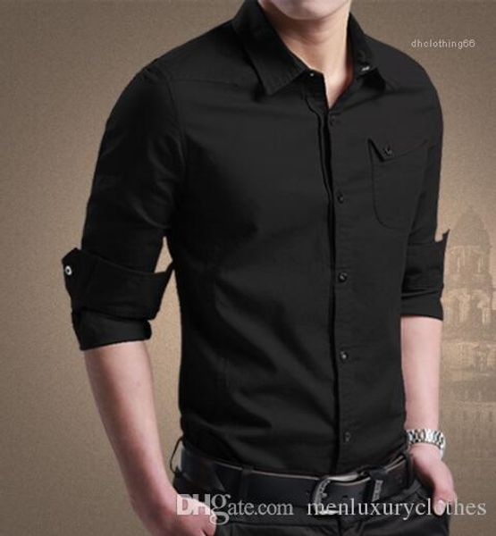 

designer dress shirts fashion business male shirt long sleeved stand collar mens slim fit, White;black